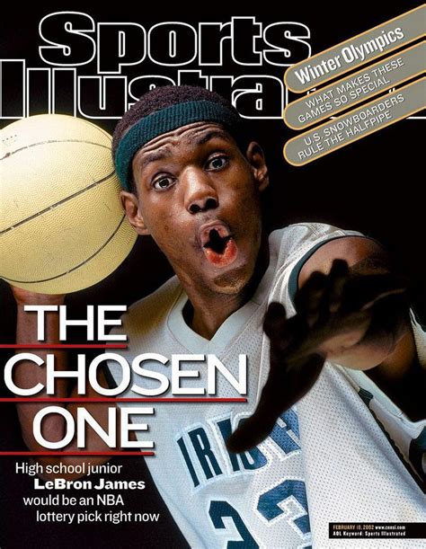 LeBron James' high school jersey from famous Sports Illustrated .